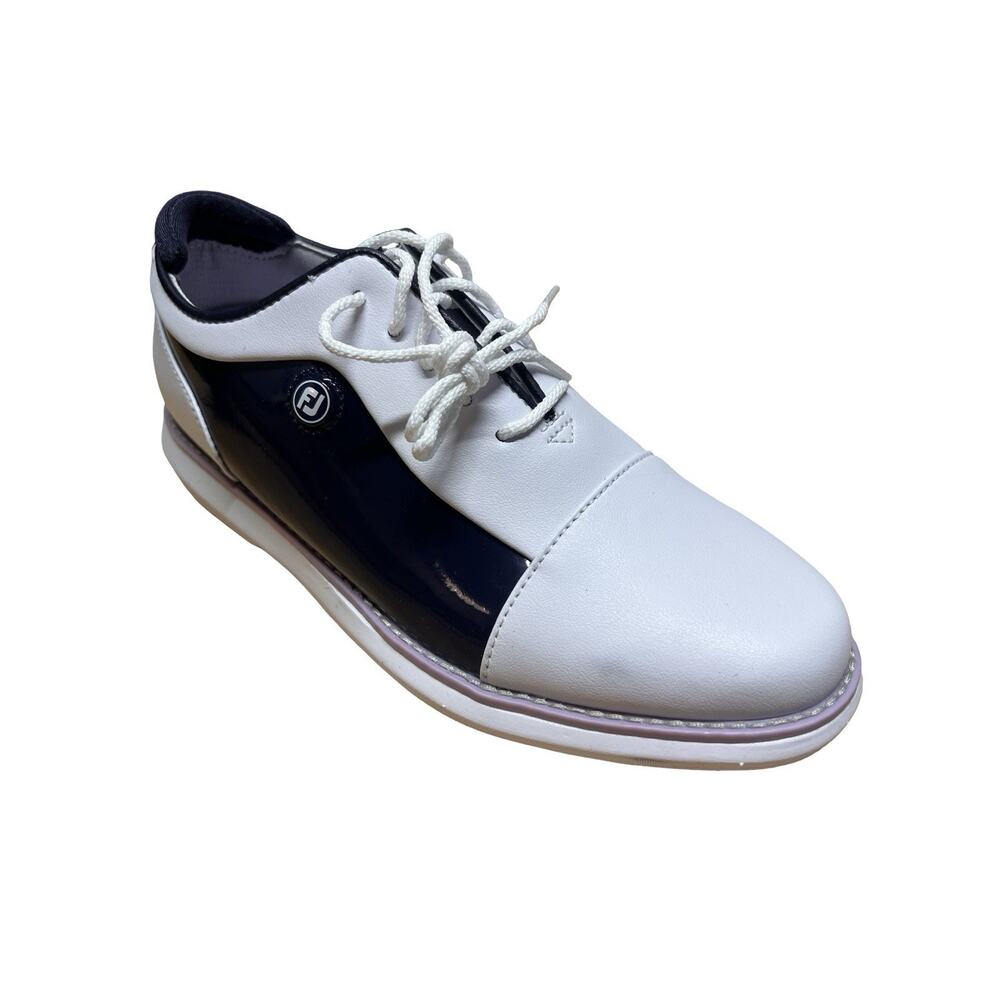 FootJoy FJ Traditions CapToe Golf Shoes 97928 White Blue Purple Women Size 5M